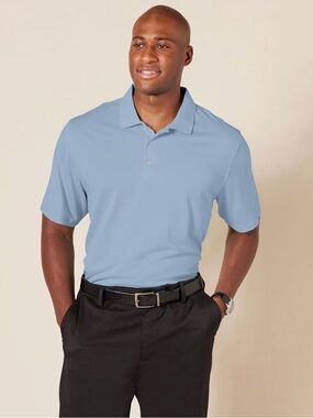 Amazon Essentials Men's Light Blue Polo Shirt